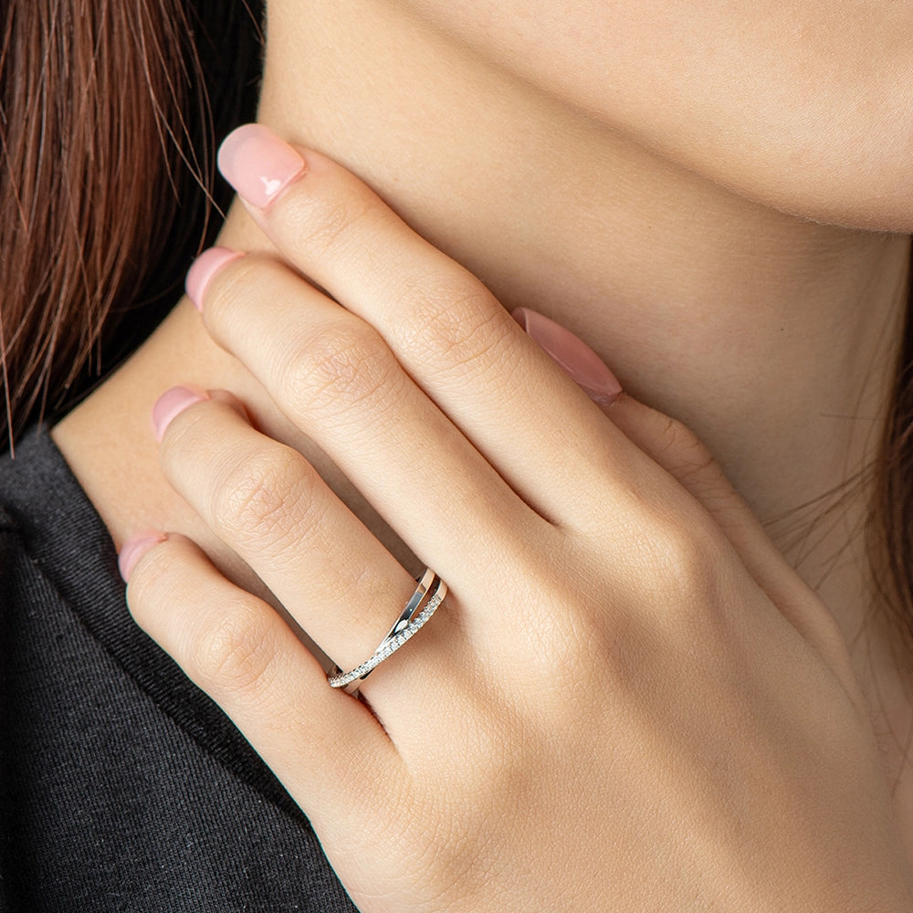 Crossover Double Band Eternity Ring