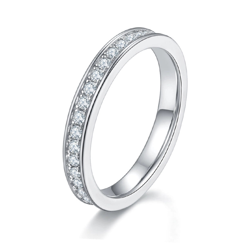 Sparkle Shared Prong Moissanite Eternity Band