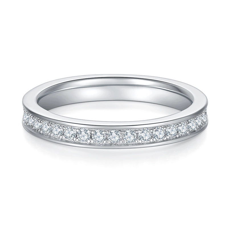 Sparkle Shared Prong Moissanite Eternity Band