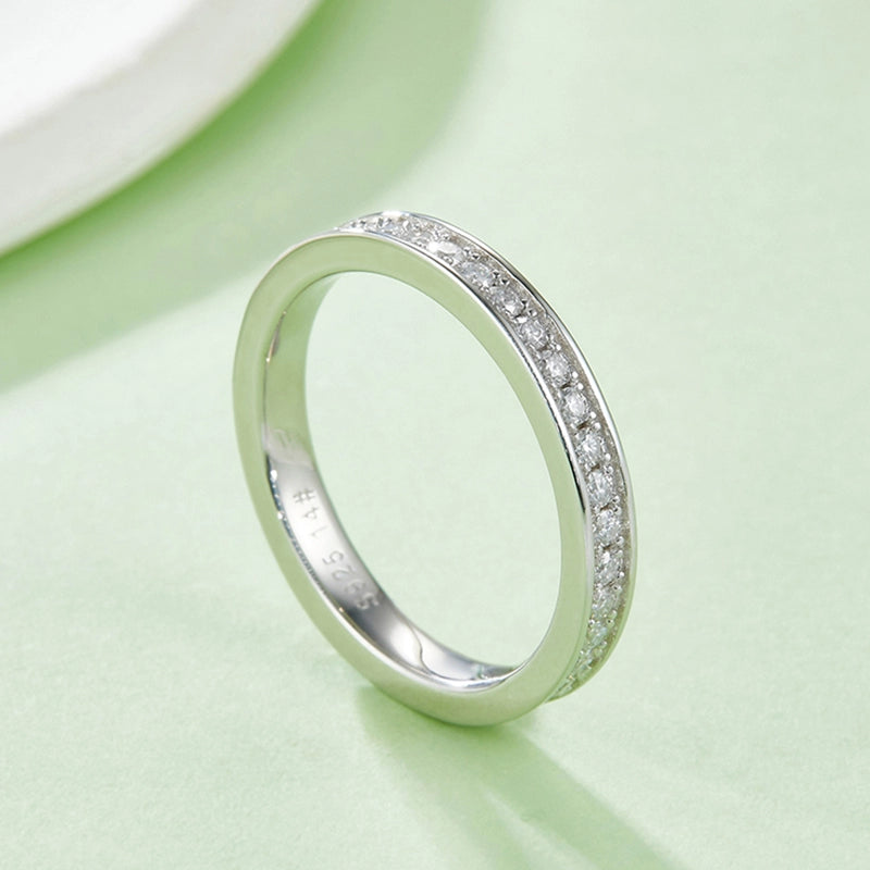 Sparkle Shared Prong Moissanite Eternity Band