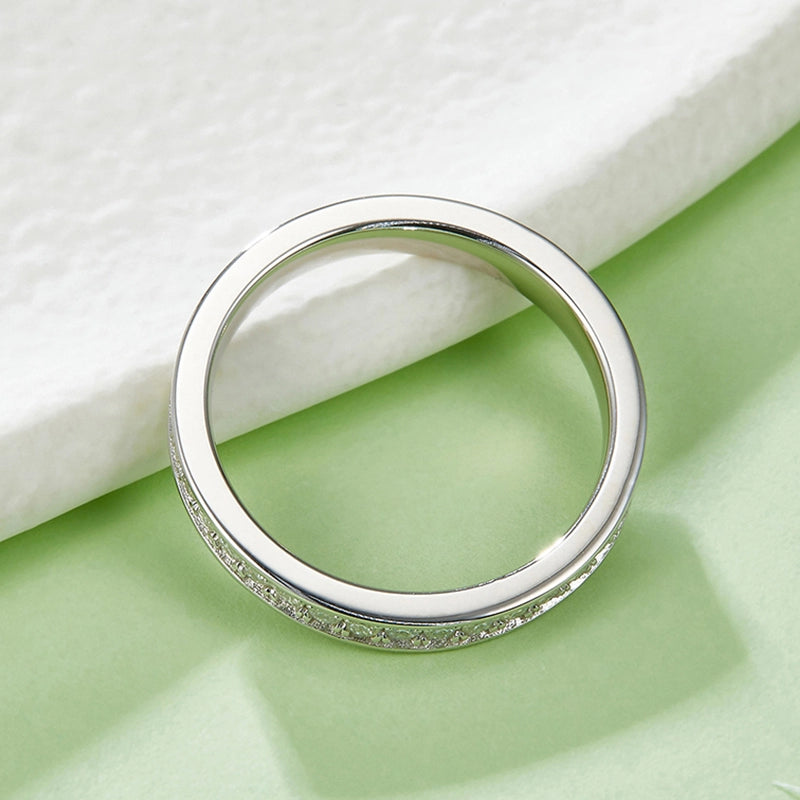 Sparkle Shared Prong Moissanite Eternity Band