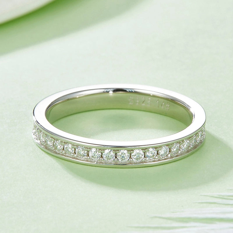 Sparkle Shared Prong Moissanite Eternity Band