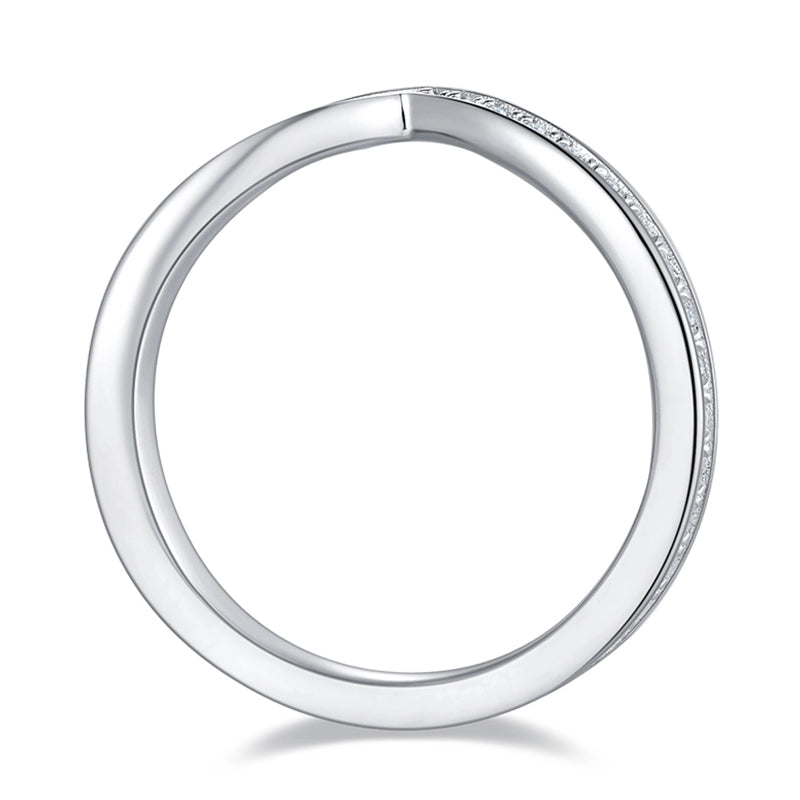 Sparkle Shared Prong Moissanite Wishbone Ring
