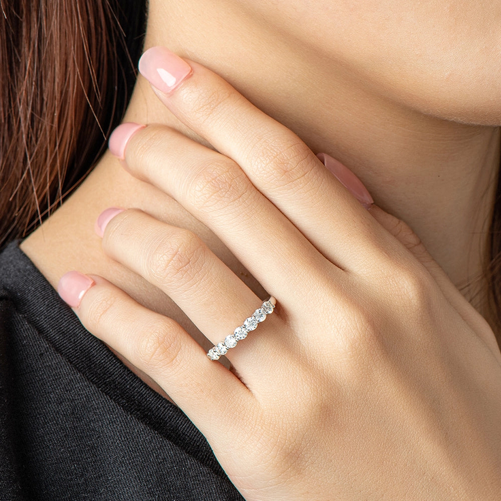 Seven Stone Moissanite Eternity Band