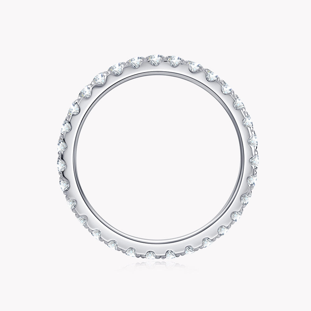 Sparkle Shared Prong Moissanite Eternity Band