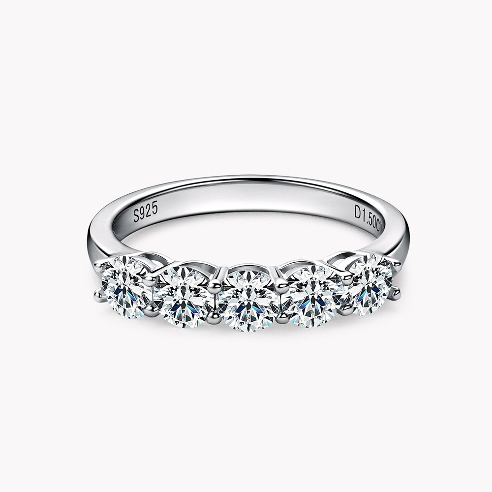 Five Stone Moissanite Eternity Band