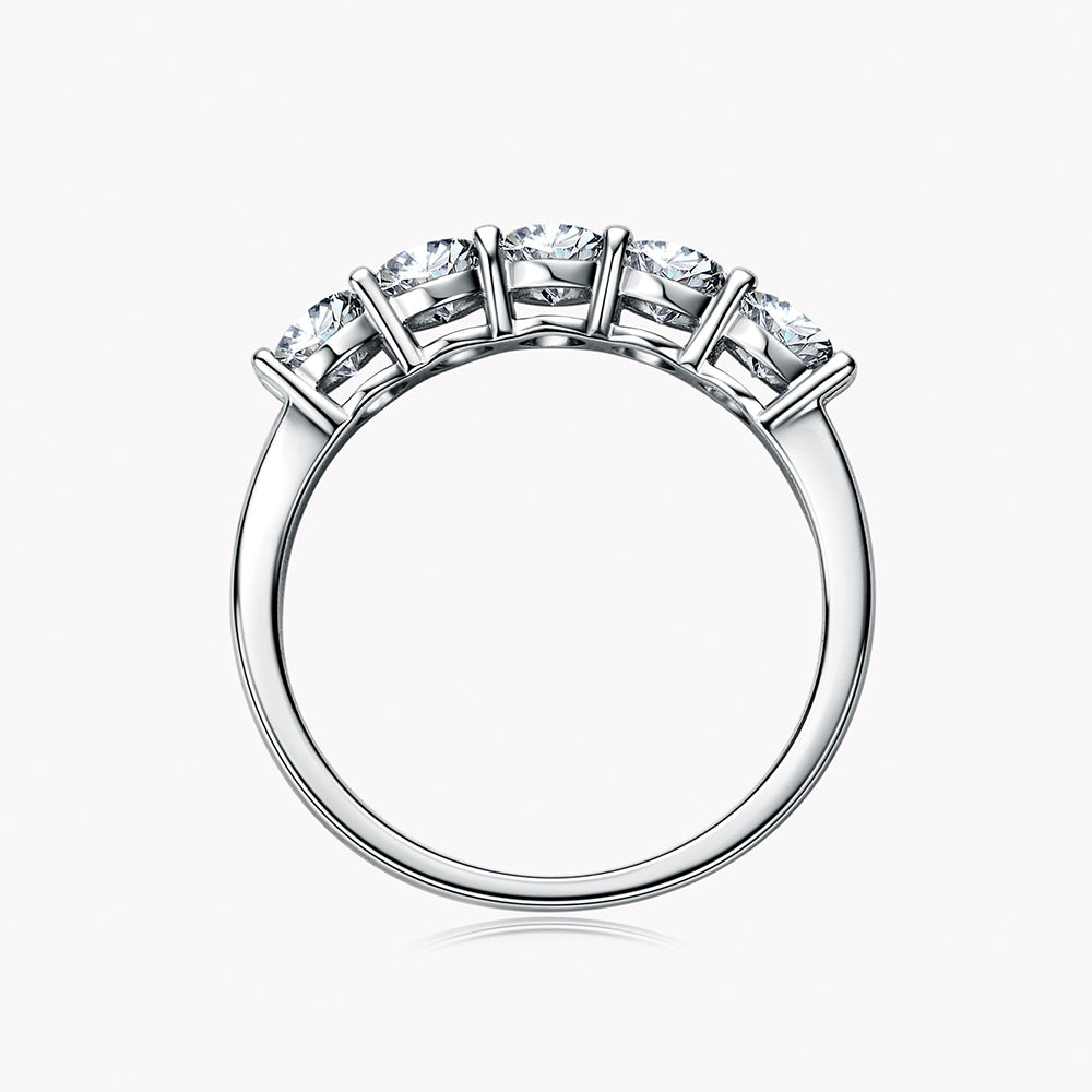 Five Stone Moissanite Eternity Band