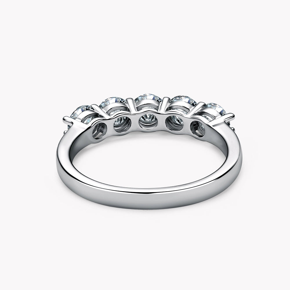 Five Stone Moissanite Eternity Band