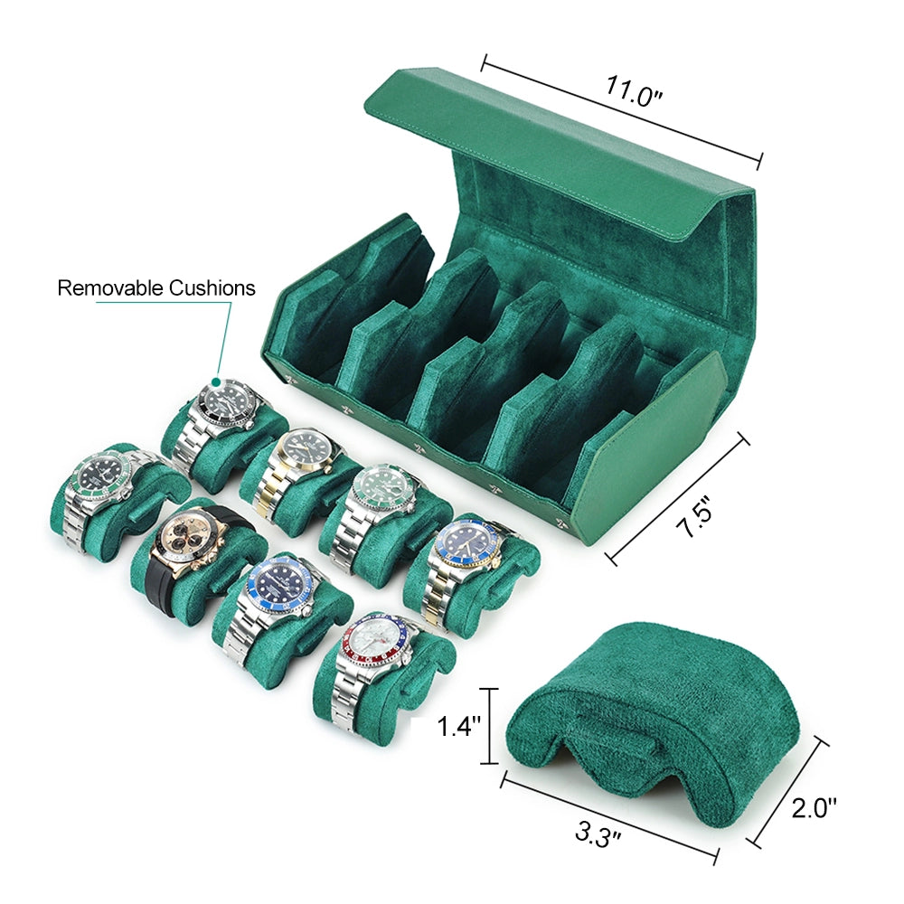 Saffiano Leather Watch Case For 8 Watches