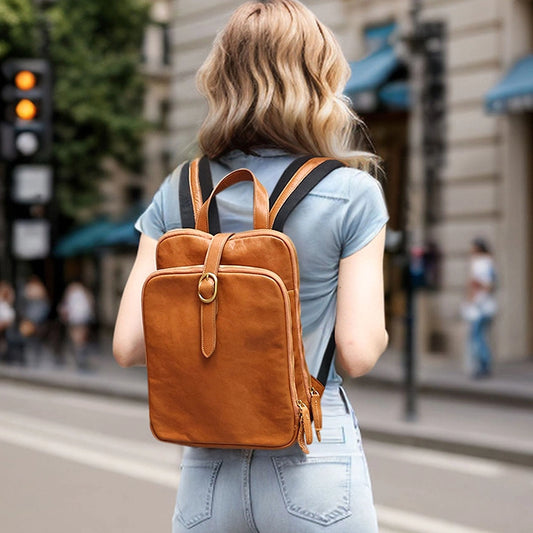 Women's Leather Laptop Backpack