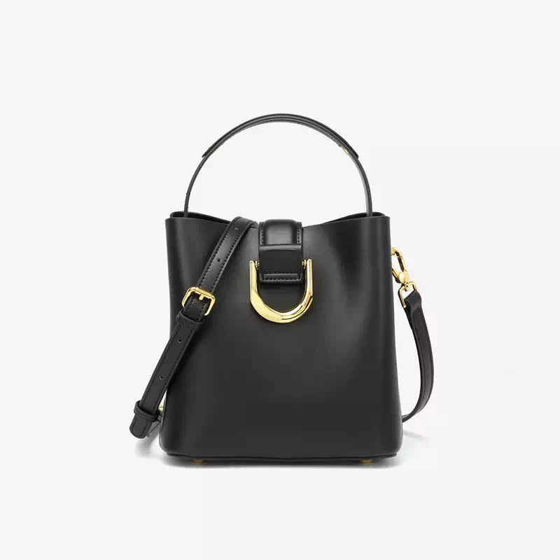 Mini Leather Crossbody Bucket Bag