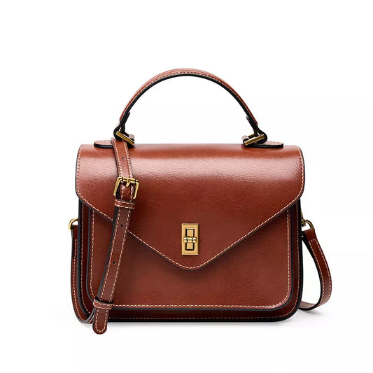 Leather Satchel Top Handle Bag