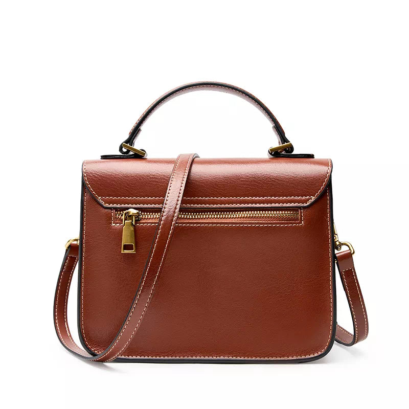 Leather Satchel Top Handle Bag