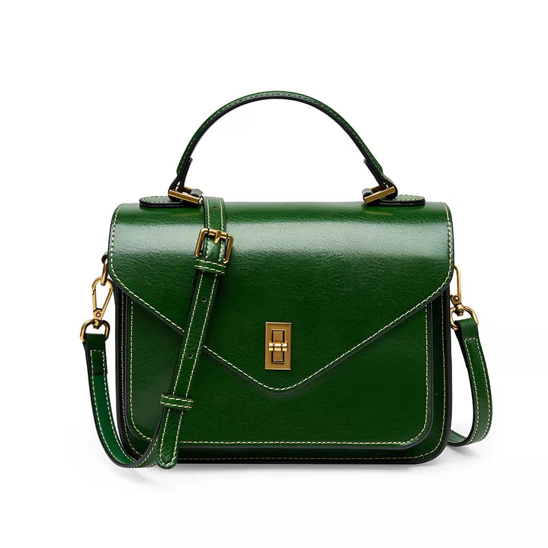 Leather Satchel Top Handle Bag