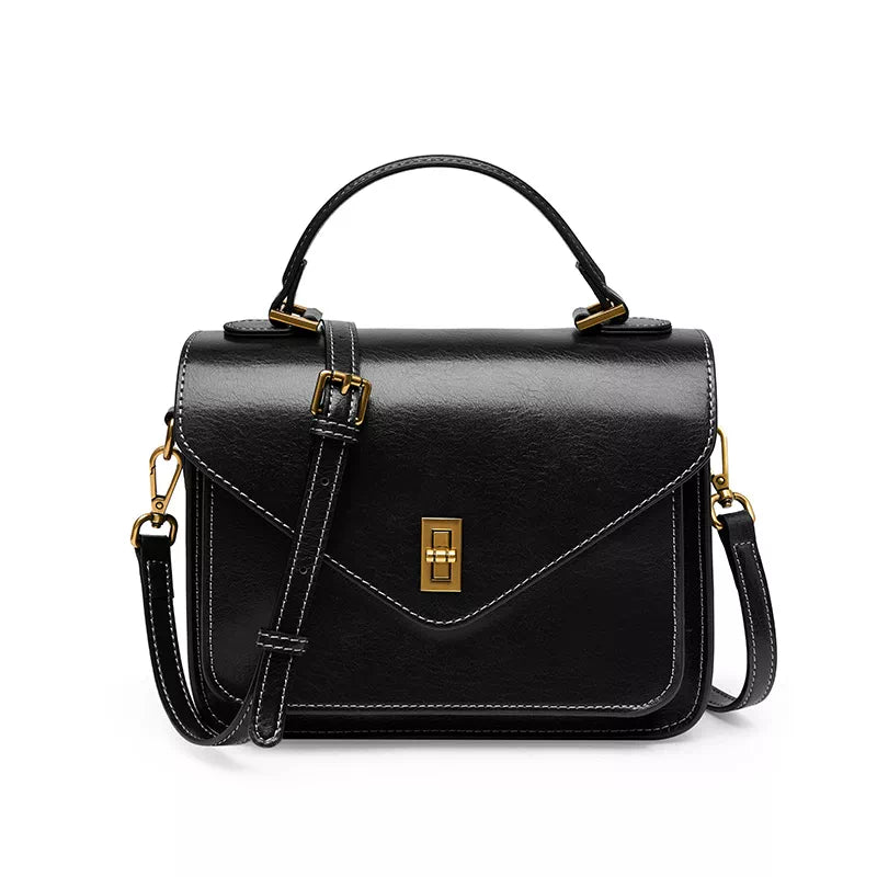 Leather Satchel Top Handle Bag