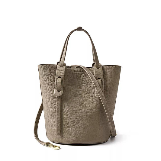 Mini Leather Crossbody Bucket Bag