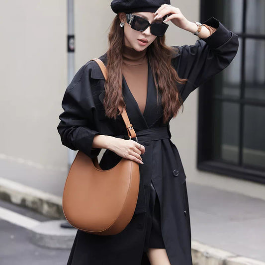 Leather Shoulder Hobo Bag