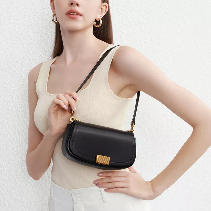 Leather Convertible Shoulder Saddle Bag