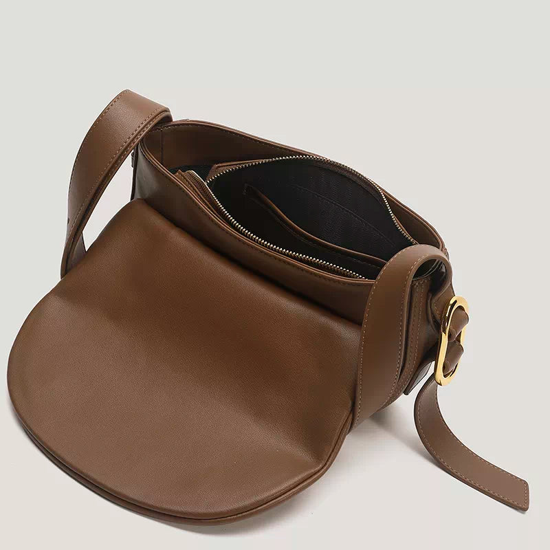 Leather Saddle Crossbody Bag