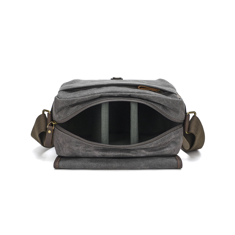 Waxed Canvas Camera Messenger Bag