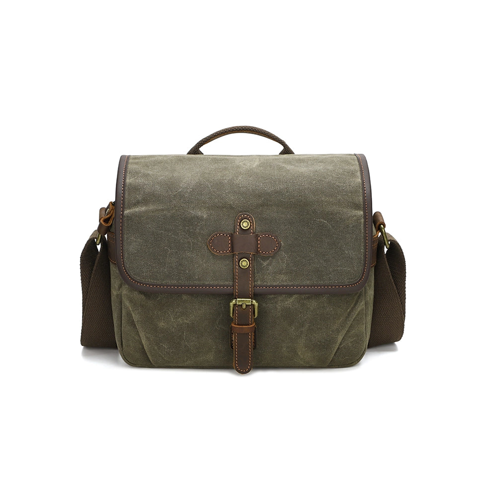 Waxed Canvas Camera Messenger Bag