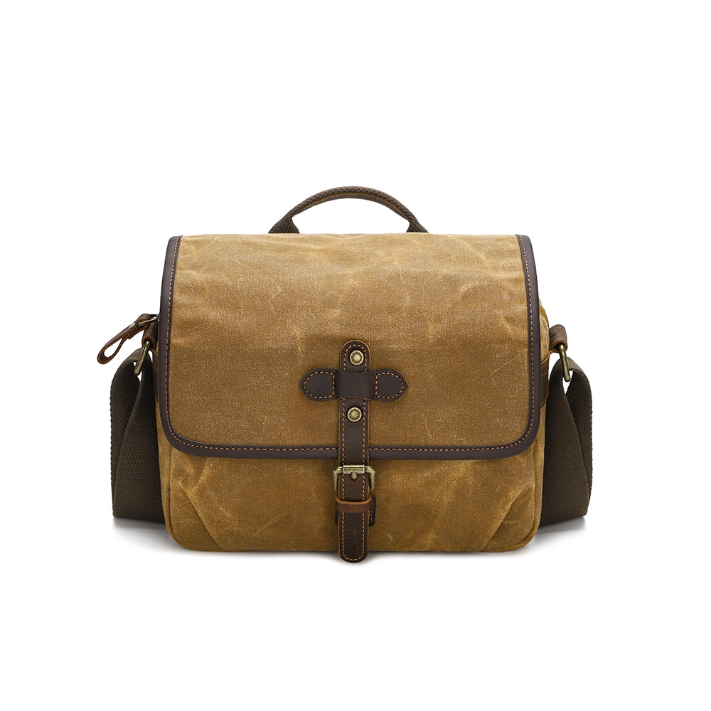 Waxed Canvas Camera Messenger Bag