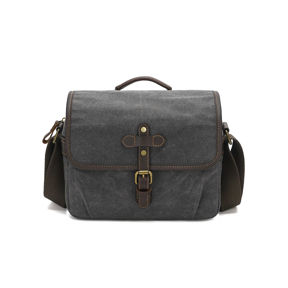 Waxed Canvas Camera Messenger Bag
