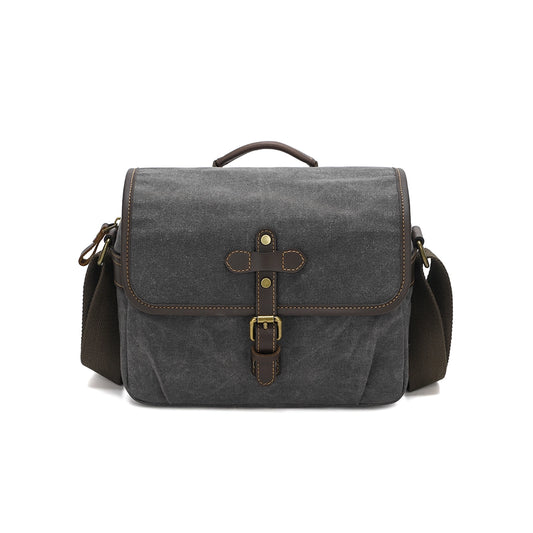 Waxed Canvas Camera Messenger Bag