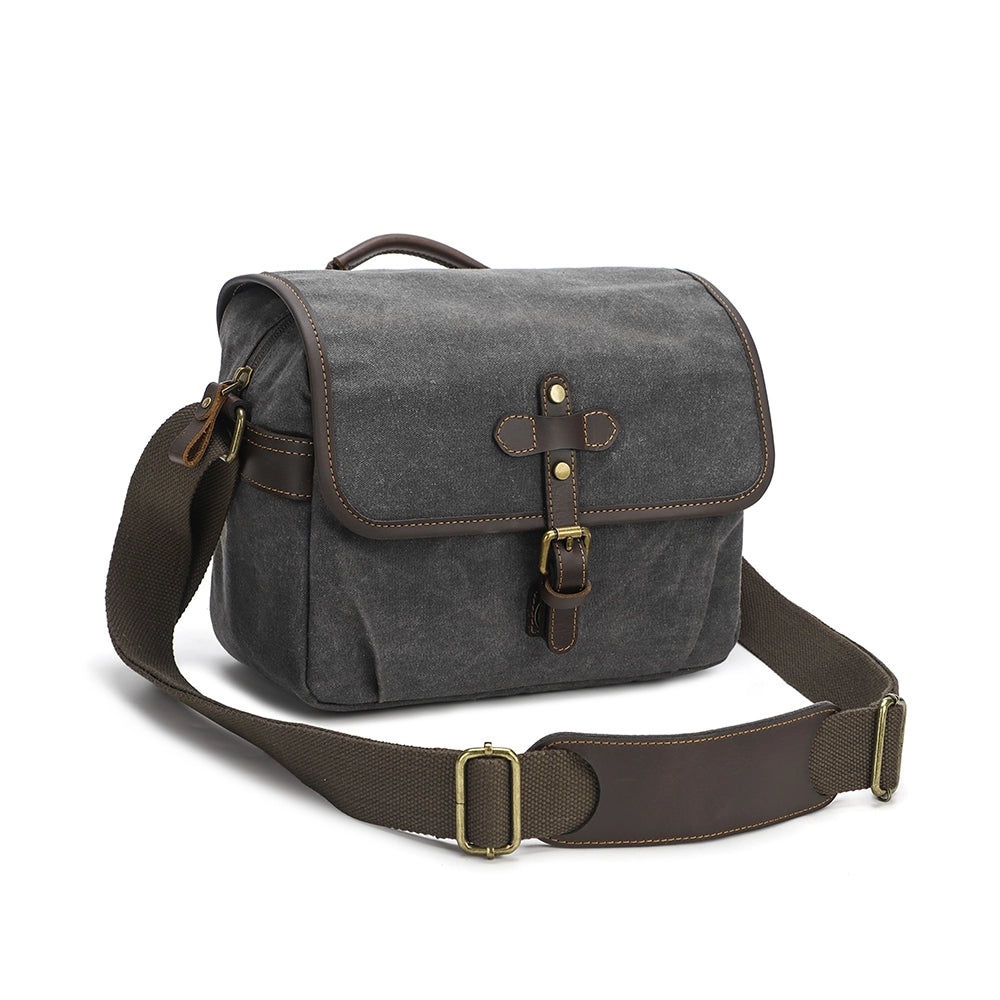 Waxed Canvas Camera Messenger Bag