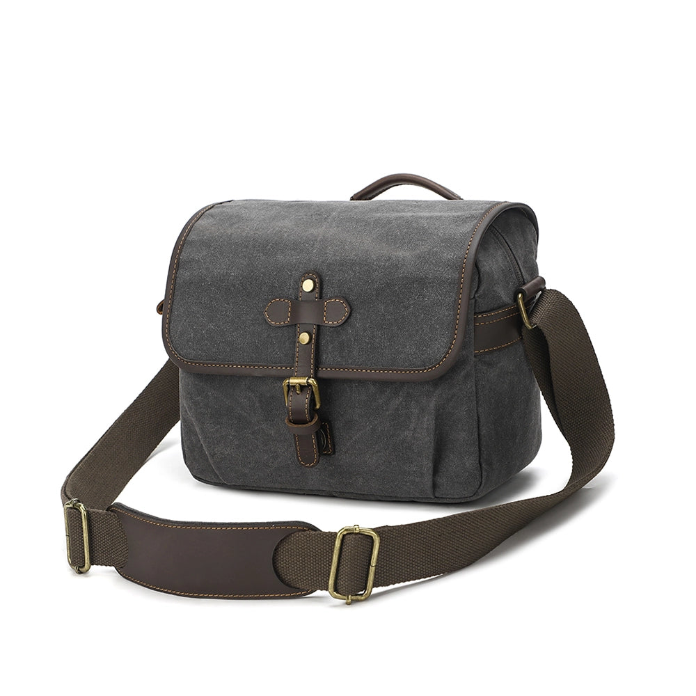 Waxed Canvas Camera Messenger Bag