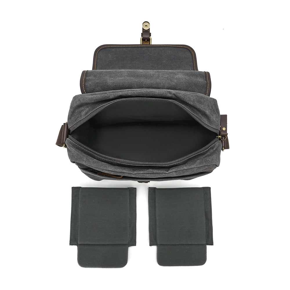 Waxed Canvas Camera Messenger Bag