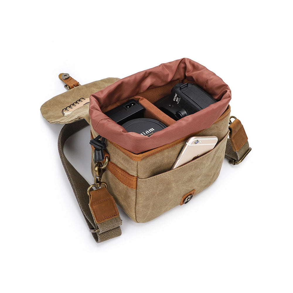 Waxed Canvas DSLR & Mirrorless Crossbody Bag