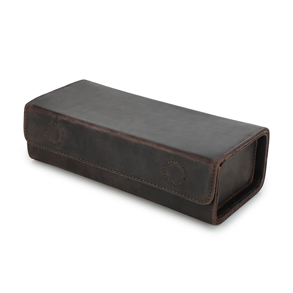 2-Pair Leather Sunglasses Travel Case