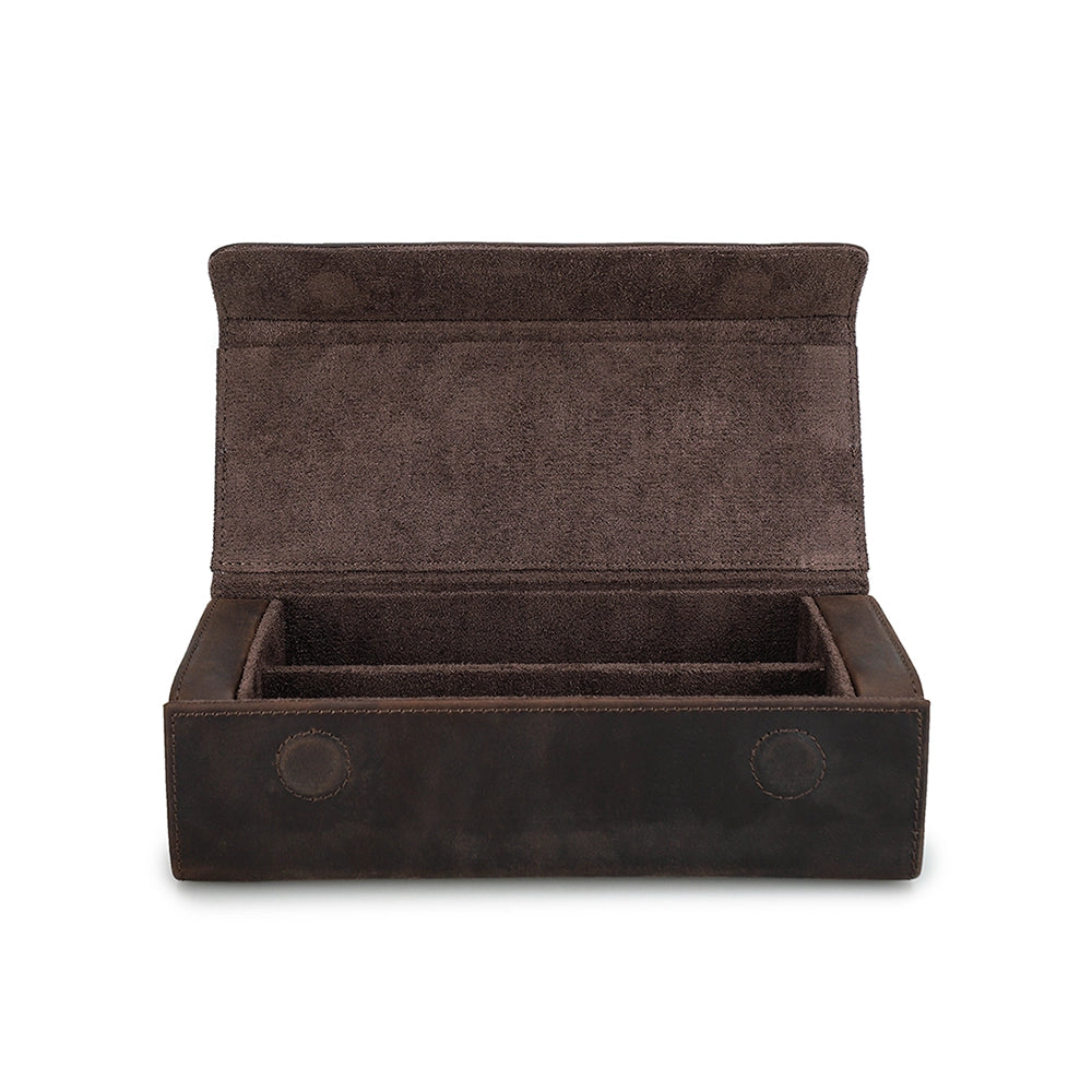 2-Pair Leather Sunglasses Travel Case