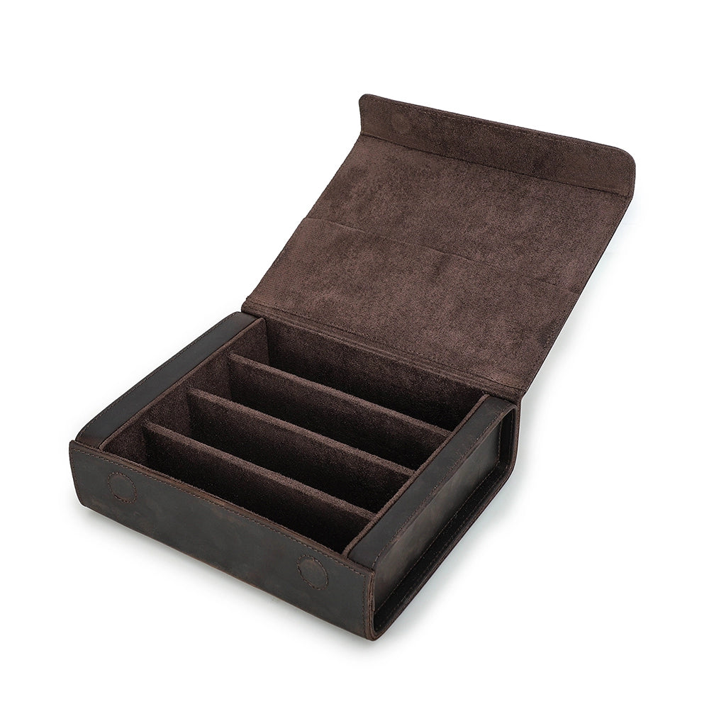 4-Pair Leather Sunglasses Travel Case