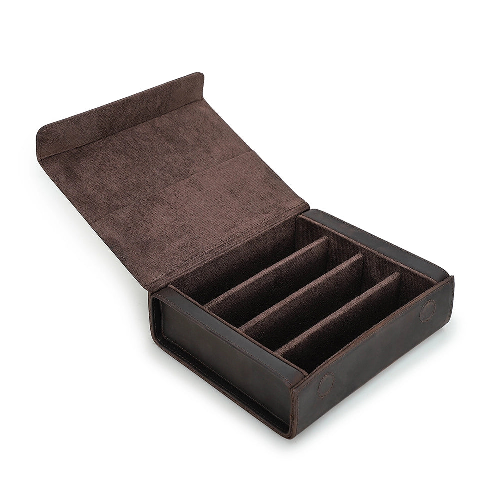 4-Pair Leather Sunglasses Travel Case