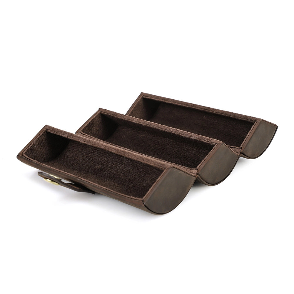 3-Pair Leather Sunglasses Travel Case