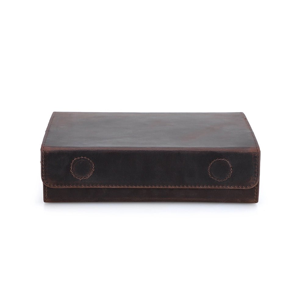 3-Pair Leather Sunglasses Travel Case