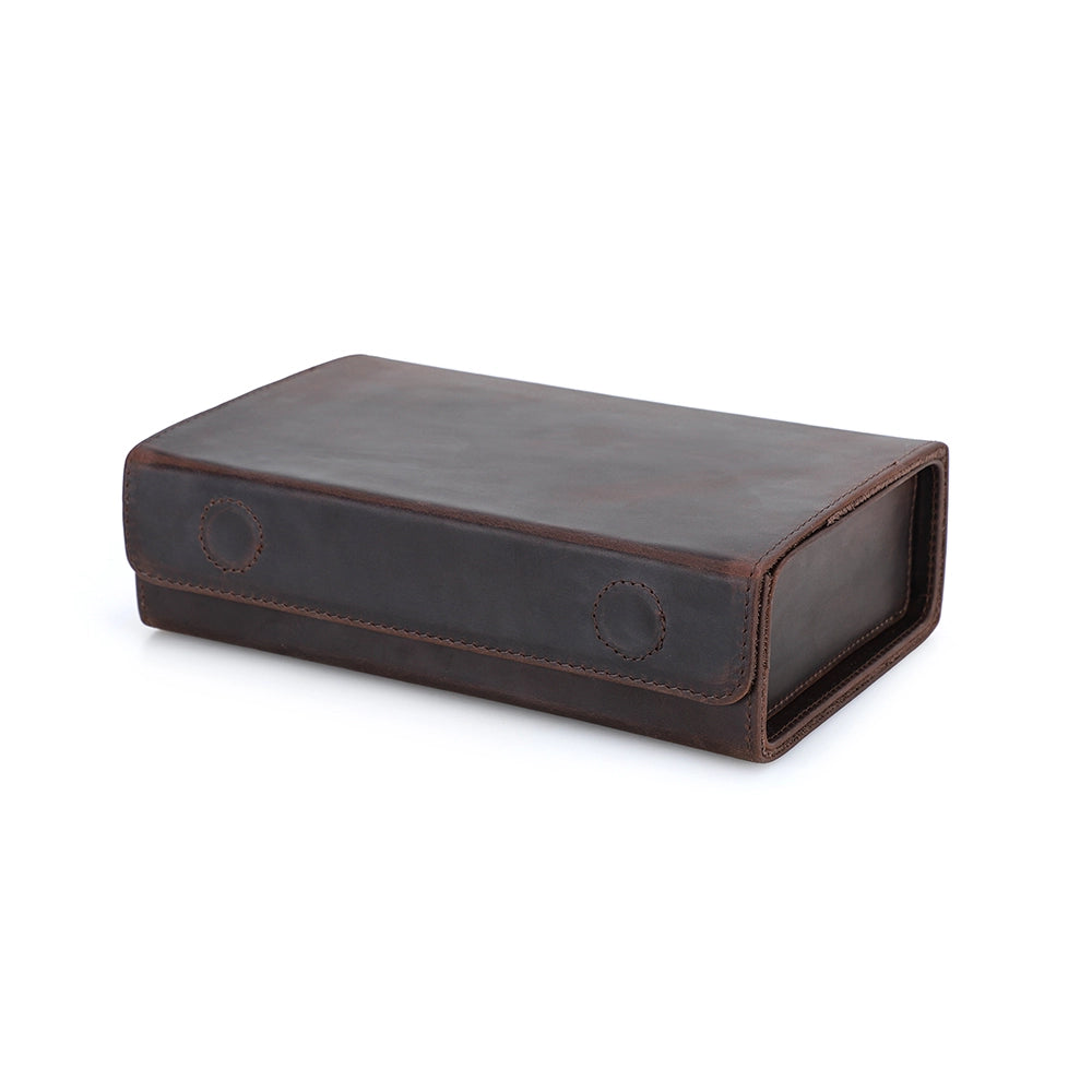 3-Pair Leather Sunglasses Travel Case
