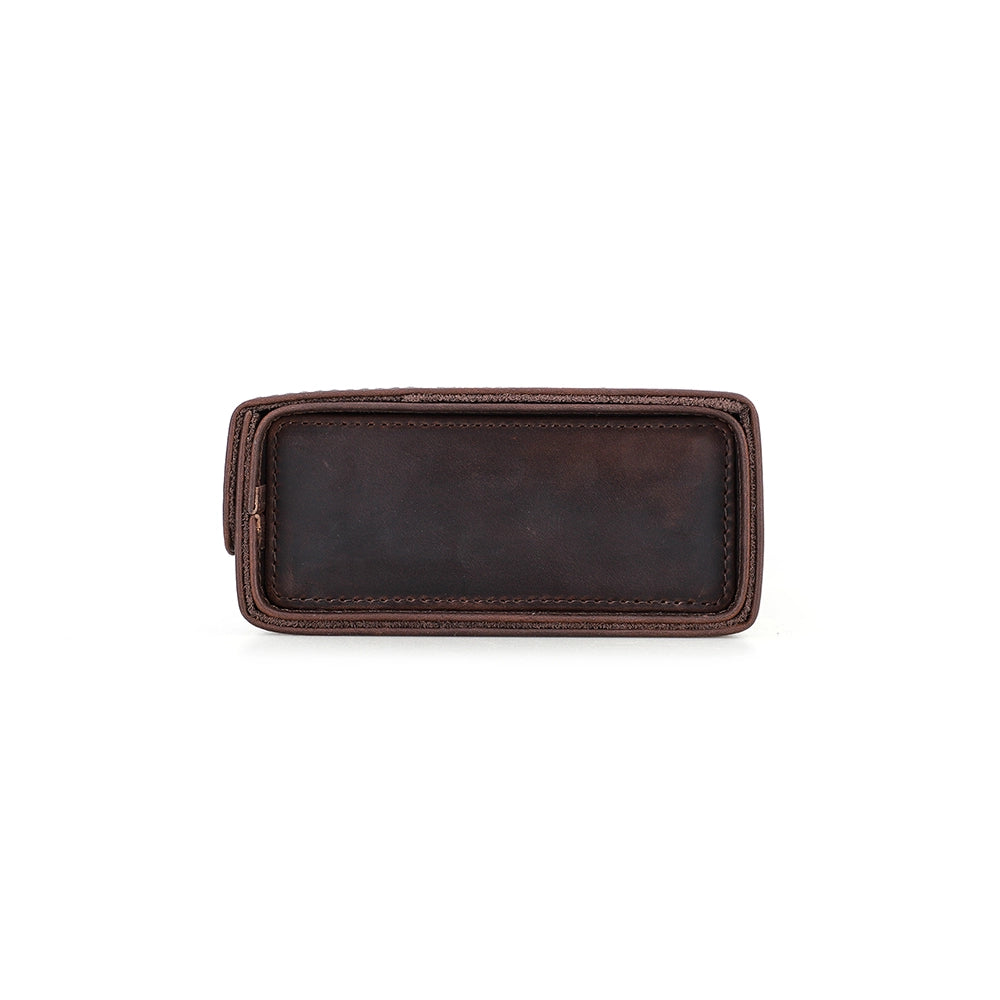 3-Pair Leather Sunglasses Travel Case