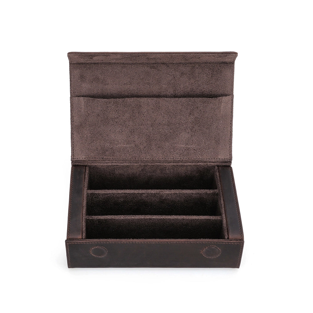 3-Pair Leather Sunglasses Travel Case