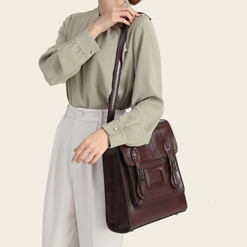 Leather Convertible Backpack Purse
