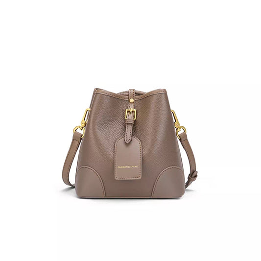 Mini Leather Crossbody Bucket Bag