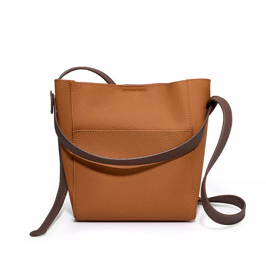 Mini Leather Crossbody Bucket Bag