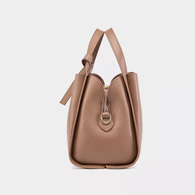 Leather Crossbody Bucket Bag