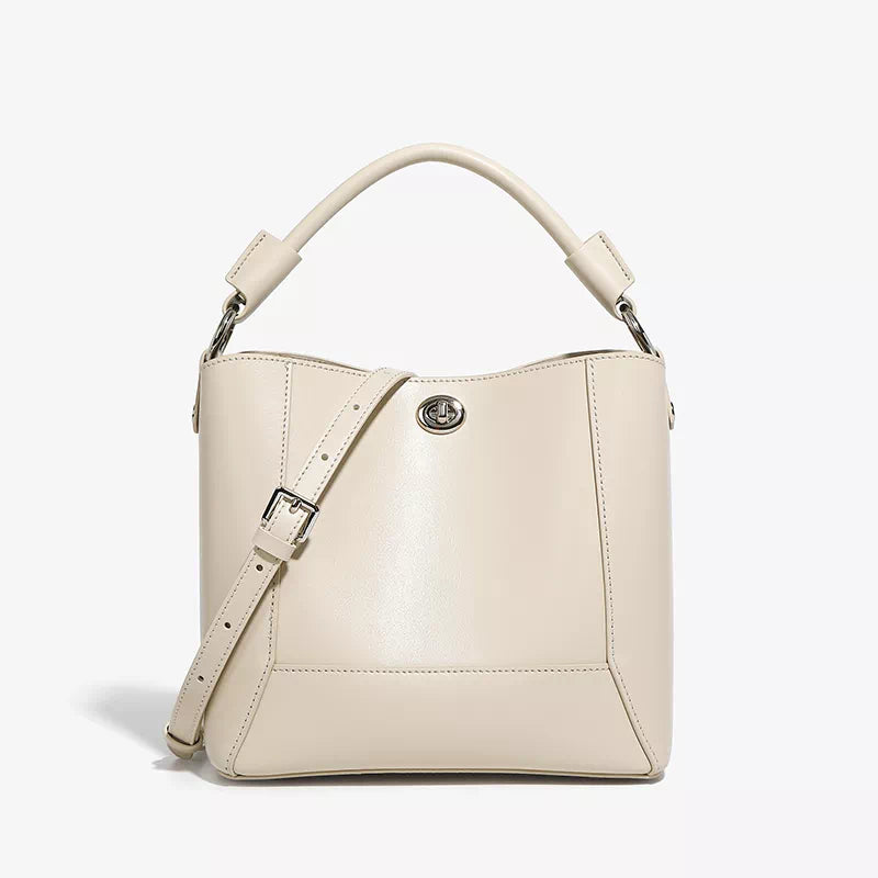 Leather Crossbody Bucket Bag