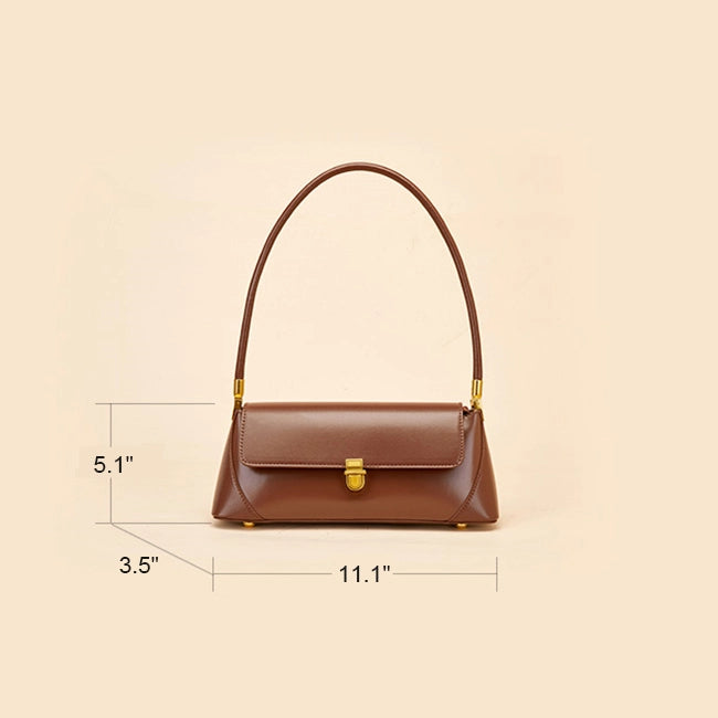 Leather Baguette Shoulder Bag