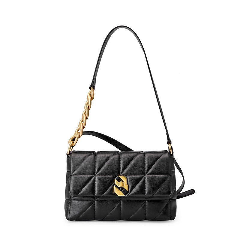 Quilted Leather Convertible Shoulder Bag