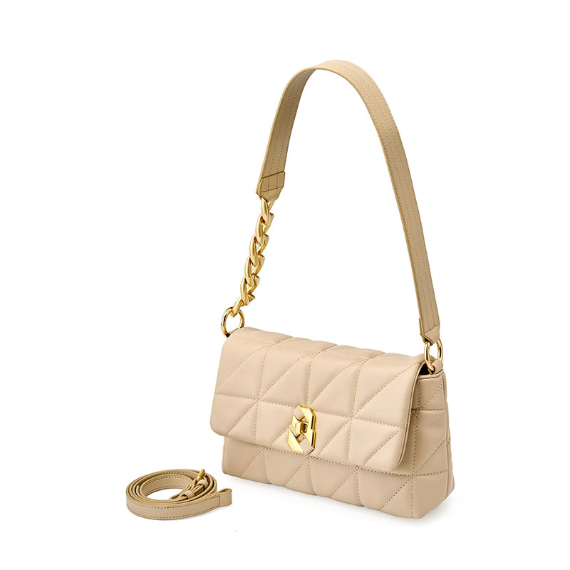 Quilted Leather Convertible Shoulder Bag