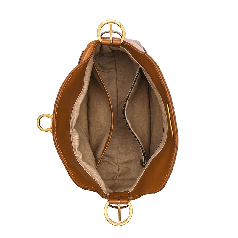 Suede Leather Convertible Shoulder Bag